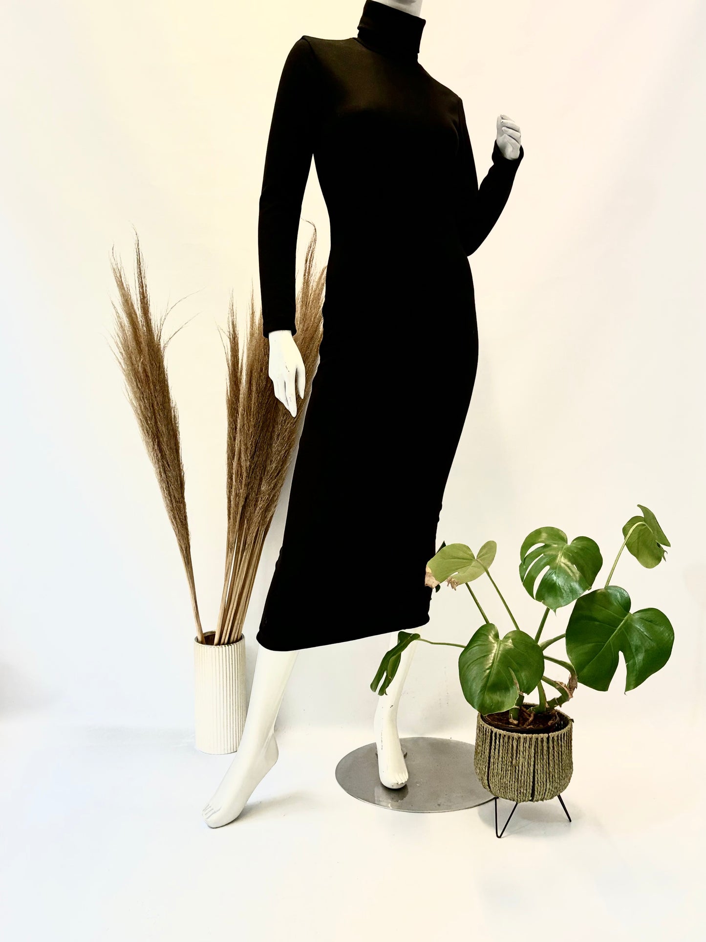 Black Turtle Neck Bodycon Dress - Dandelion Lifestyle