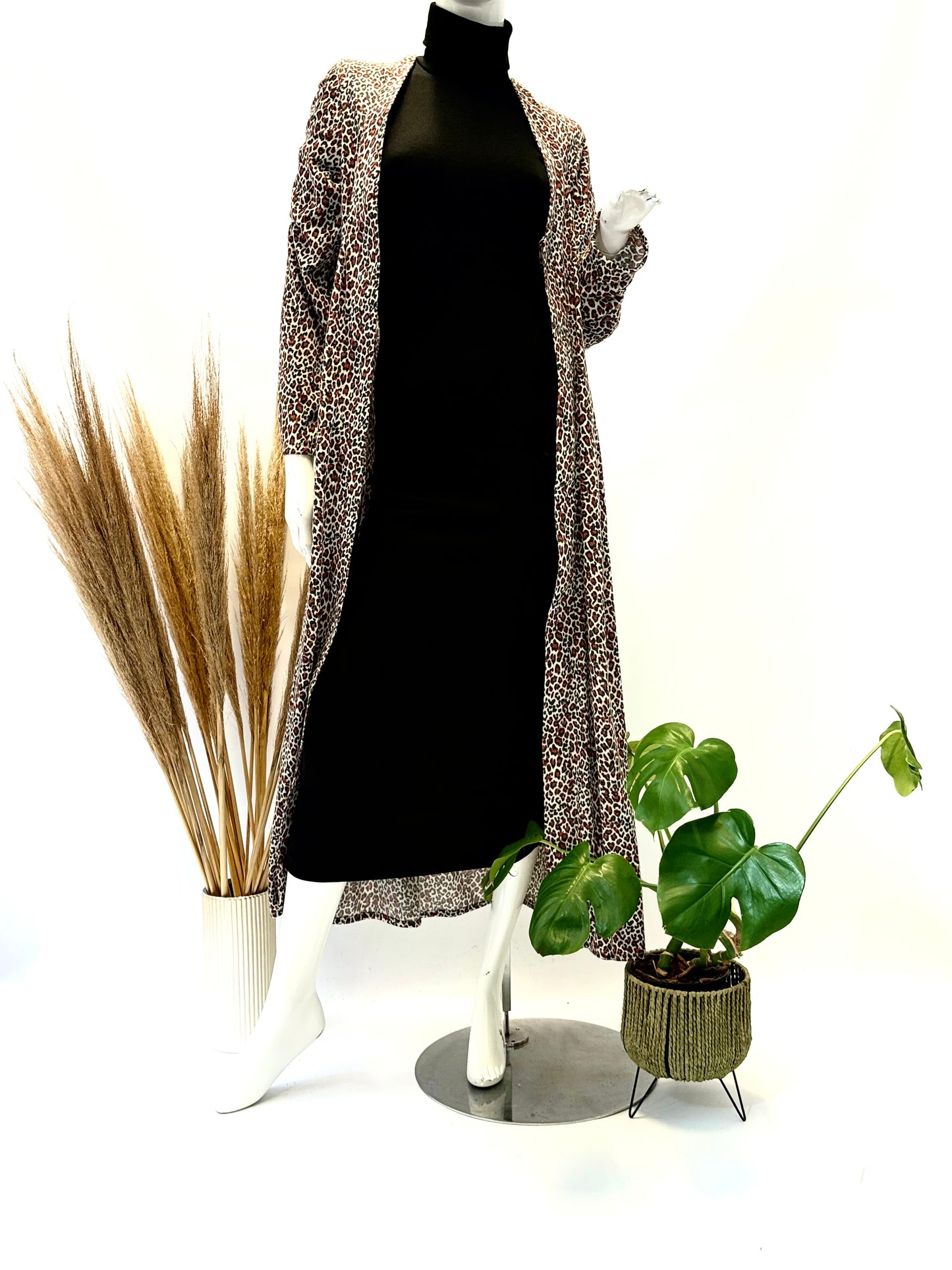 Rust Leopard Print Winter Kimono - Dandelion Lifestyle
