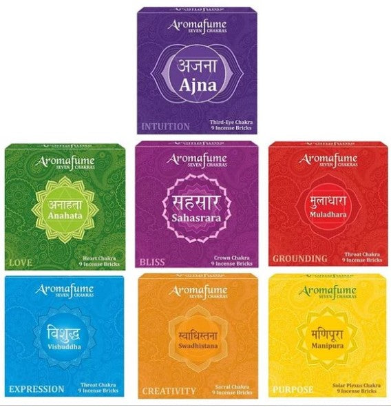 7 CHAKRA INCENSE BRICKS - SET OF 7 - Dandelion Lifestyle
