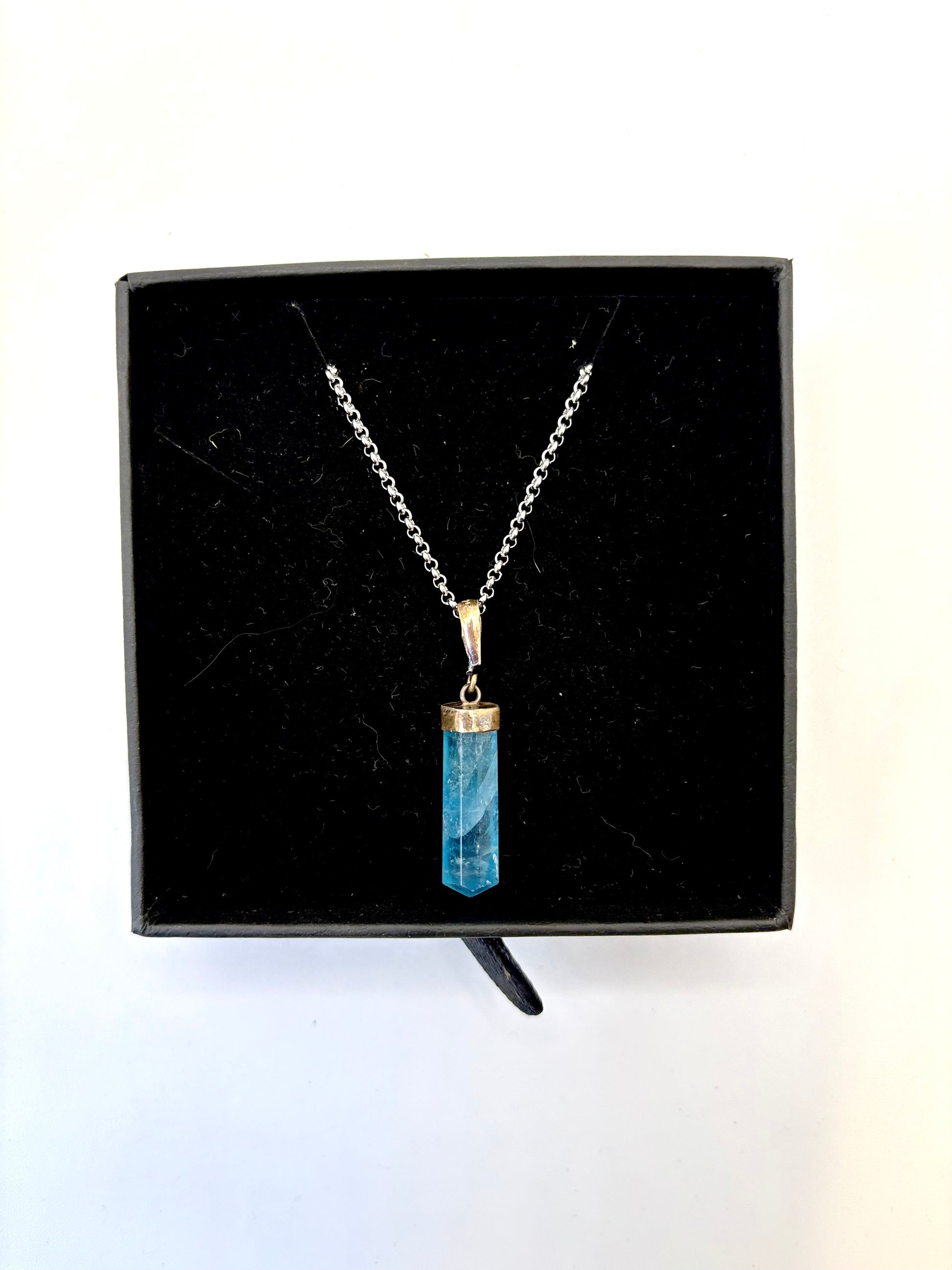 Blue Tourmaline Pendant on Chain - Dandelion Lifestyle