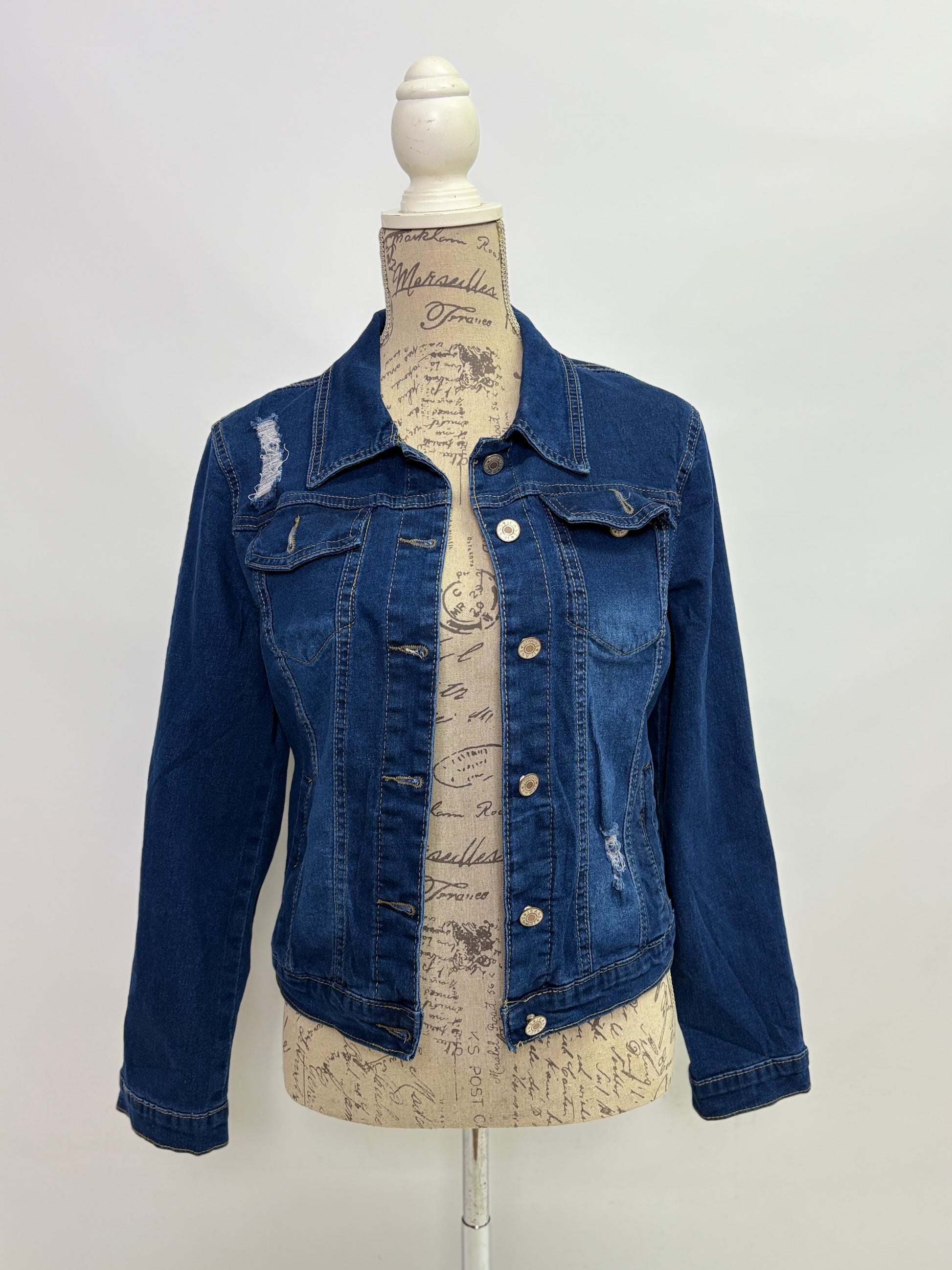 Denim Jacket with Follow Your Dreams Print in Bronze - Dandelion Lifestyle