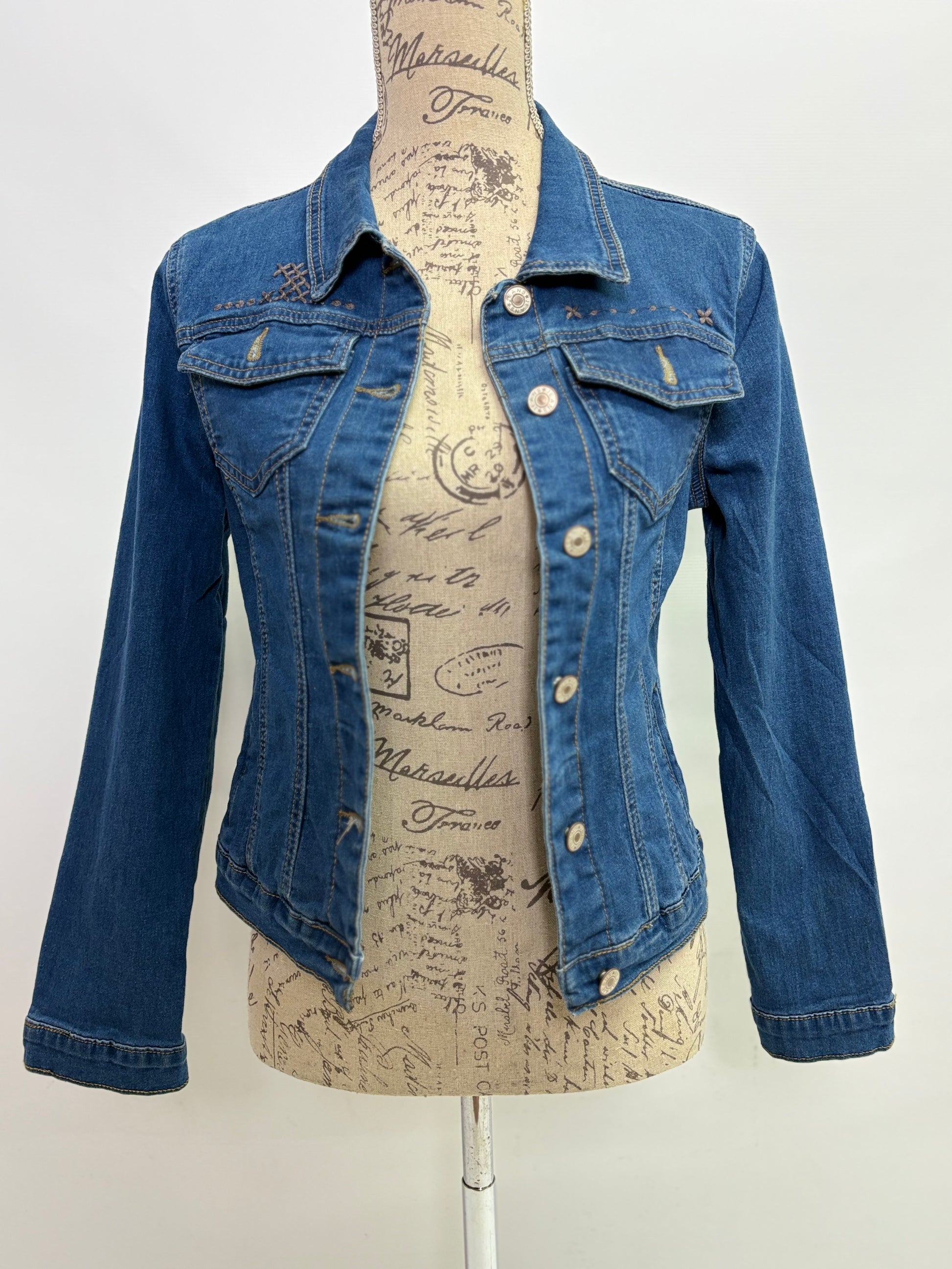 Denim Jacket with Ganesha print in Gold - Dandelion Lifestyle
