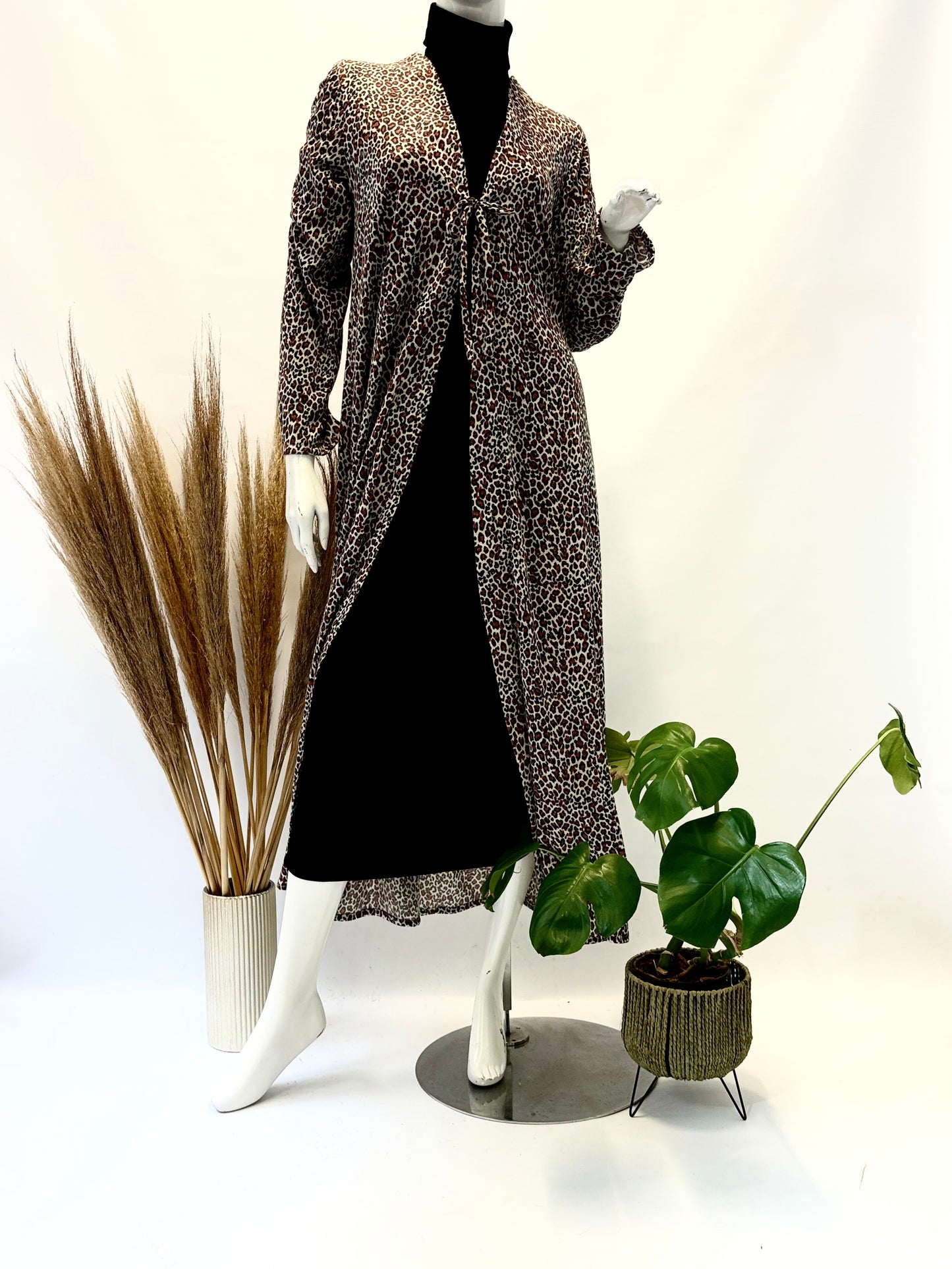 Rust Leopard Print Winter Kimono - Dandelion Lifestyle