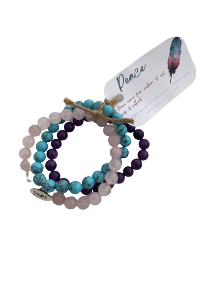 PEACE Intention Crystal Stack Bracelet - Dandelion Lifestyle